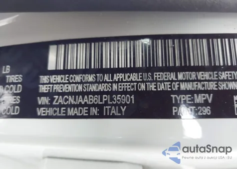 2020 Jeep Renegade Sport Fwd z USA, uszkodzony, nr VIN ZACNJAAB6LPL35901